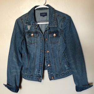 Denim distressed jacket
